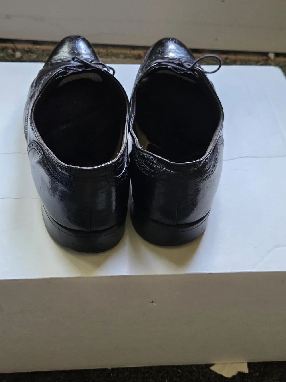 Classic Black Leather Wingtip Derby Shoes